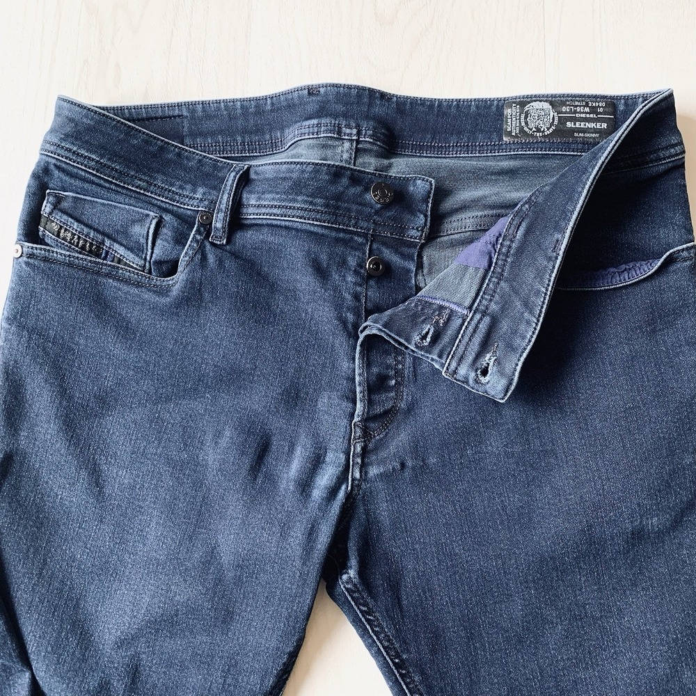 Diesel Jeans Mens Slim Skinny Sleenker Stretch Blue W36 L30 Wash 084KE